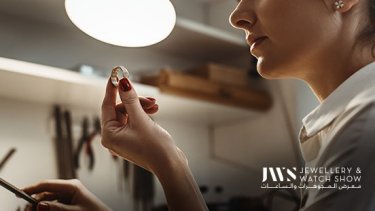 jeweller holding a ring while crafting it