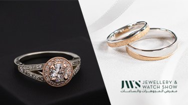 collage of white and rose gold rings