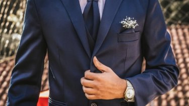 Blue suit jacket