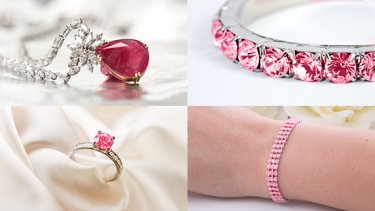 viva magenta necklace bracelet and ring 