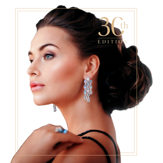 Gold Necklace Earrings on Model
