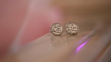 cuff link with words engraved
