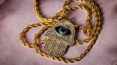 Evil eye gold necklace