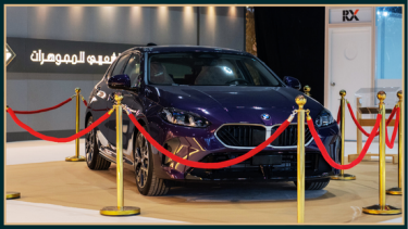 Luxury car display for the raffle draw at JWS